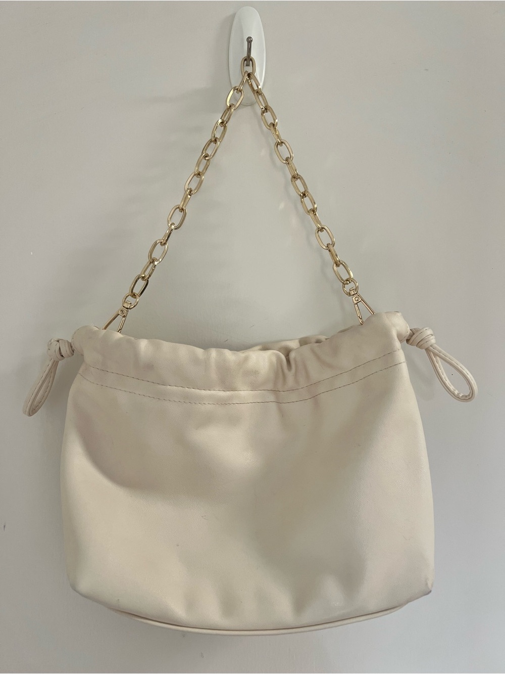 Elegant Universal Thread Cream Chain-Handle Women's Shoulder Bag